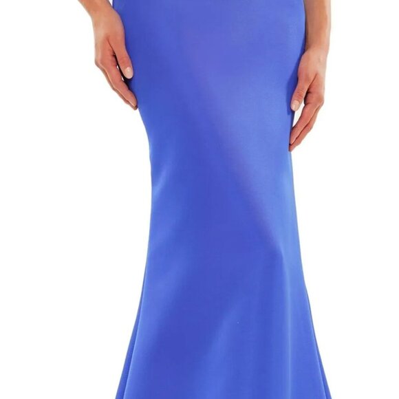 NWT Marsoni by Colors MV1153 Double Faced Satin Prom Dress Wedgewood Size 10 - Picture 3 of 7